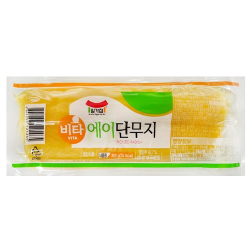 일가집) 에이단무지 황/백 반절_ PICKLED RADISH(HALF) 350G