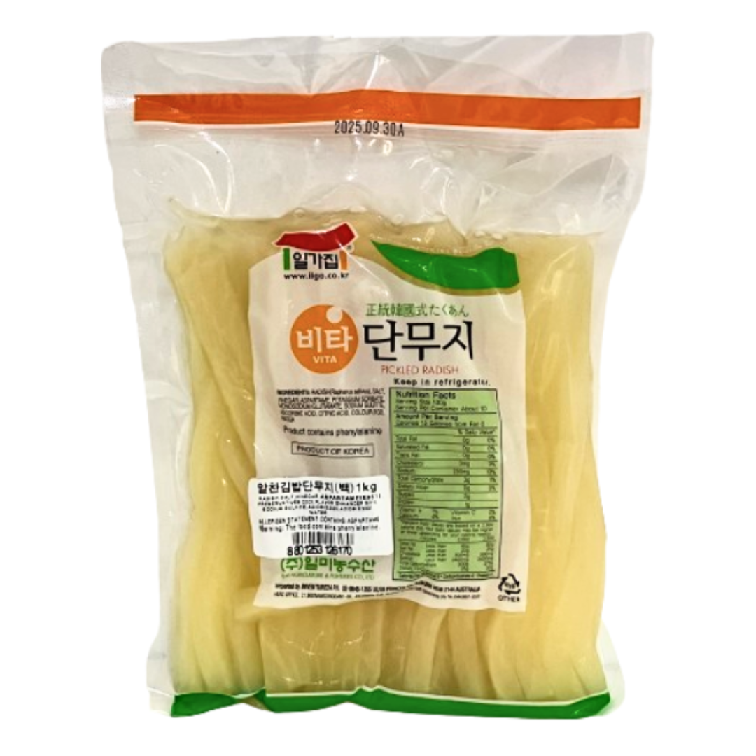 일가집) 알찬 김밥단무지 황/백_ PICKLED RADISH FOR KIMBAB 1KG