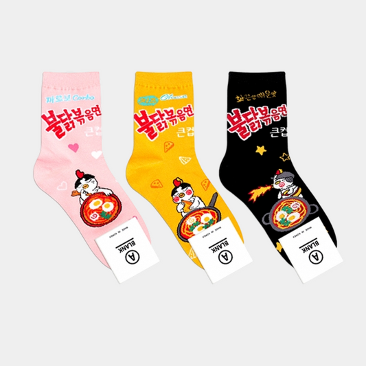 K-푸드 장목양말 시리즈 (3종 세트)_K-Food Crew Socks Series (3 Sets)